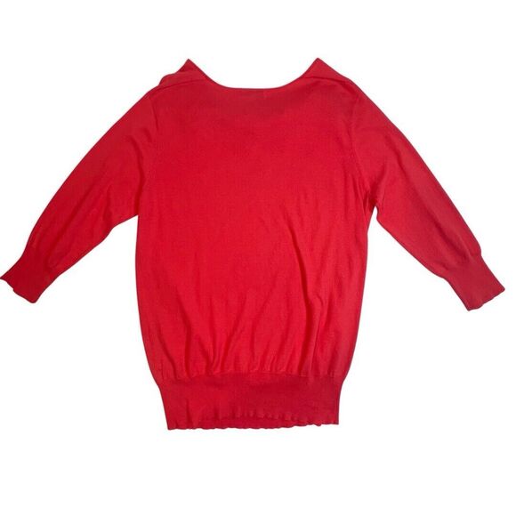 Joseph A Blouse Womens Large Coral Pink Preppy Colorful Top Scoop Neck Sweater - Picture 5 of 8